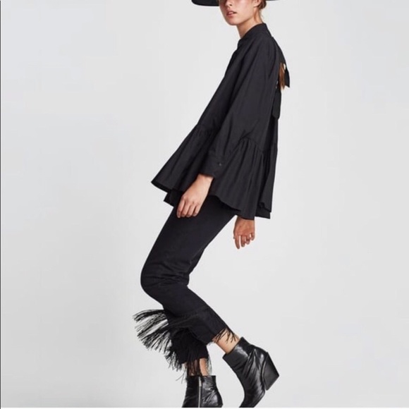 Zara Denim - 💥FLASH SALE💥 Zara High Rise Black Fringe Jean